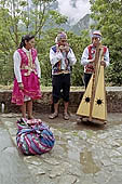 Agua Calientes, street musicians in traditional costume